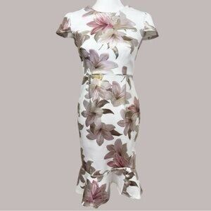 Enfocus Studio Pink Floral Midi Dress